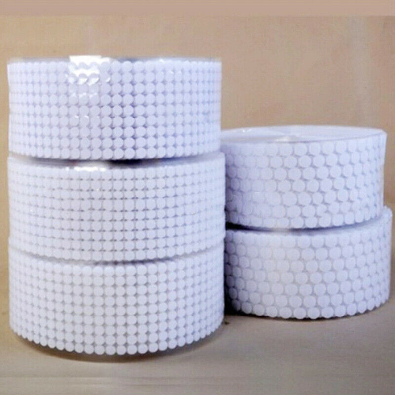 250pairs Dots Self Adhesive Fastener Tape 10mm Round Coins Hook Loop Magic SFCA