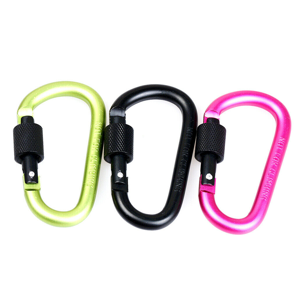 10Pcs D-ring Safty Metal Climbing Carabiner Buckle Snap Spring Clip Keychain
