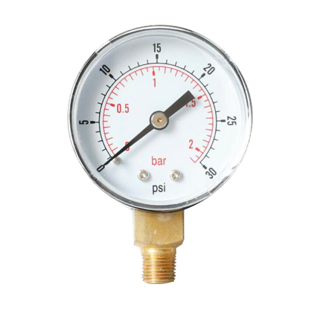 0-30PSi,0-2Bar Pressure Gauge for Air, Oil, Water- Hydraulic Pressure Gauge, BSP