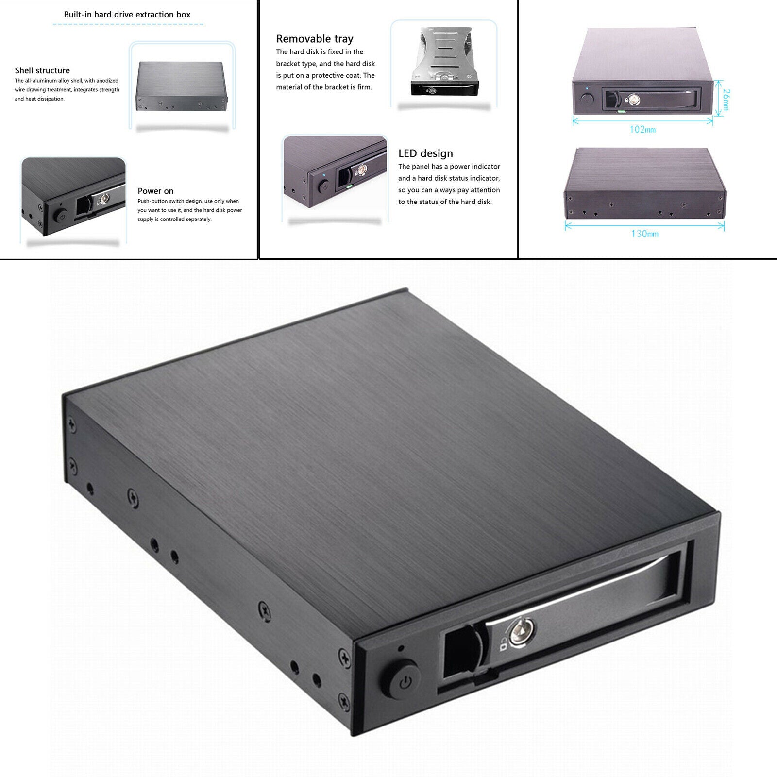 2.5 Aluminum Internal SATA Backplane Enclosure 2.5" SATA HDD/SSD Enclosure