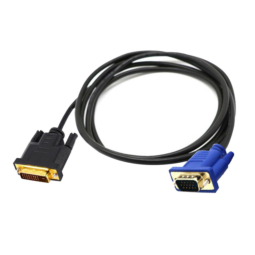 5ft Dual Link DVI-I DVI to VGA 15 Pin Video Adapter Cable Converter Lead