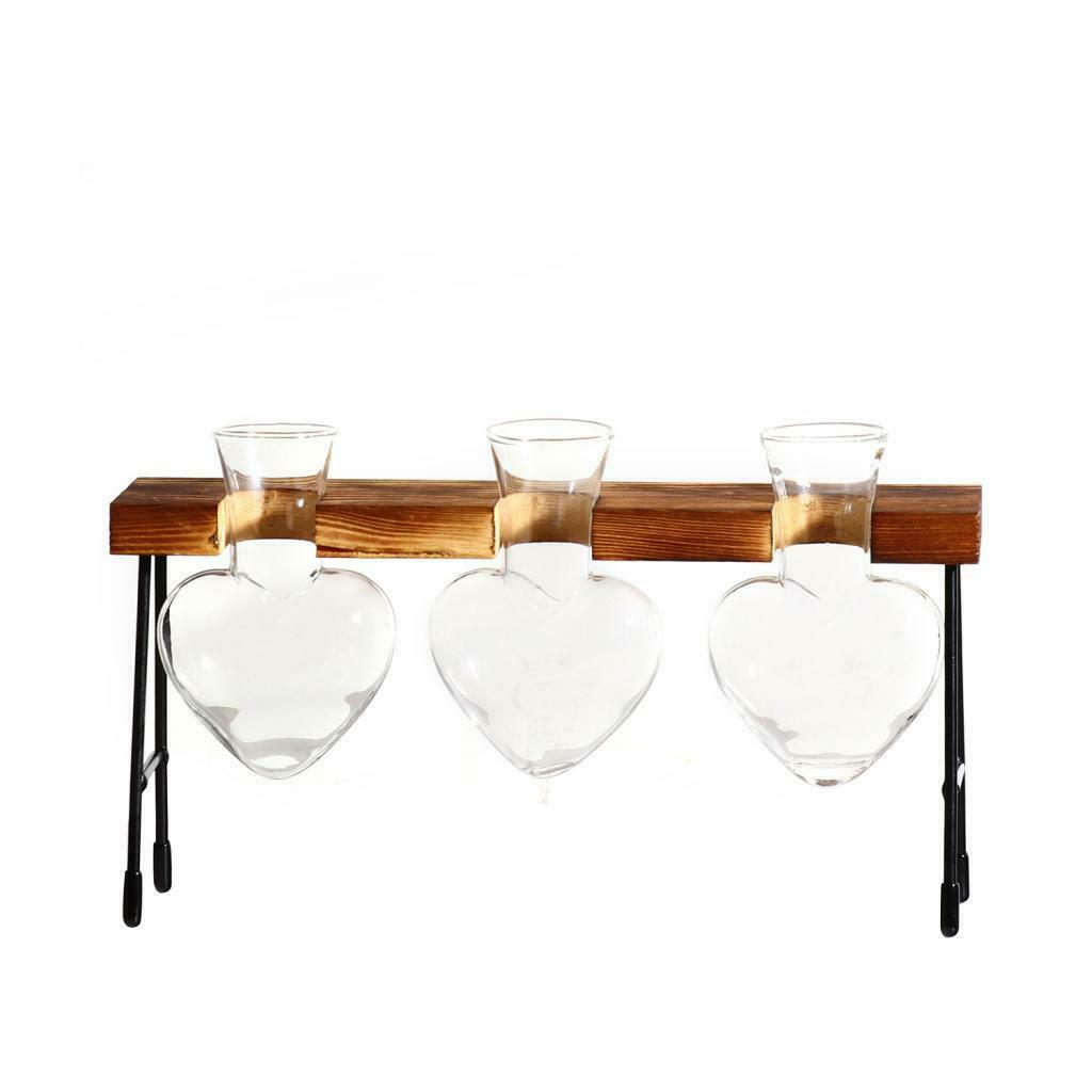 Test Tube Flower Vase ChairWooden Stand for Hydroponic Plant 1 Bottle