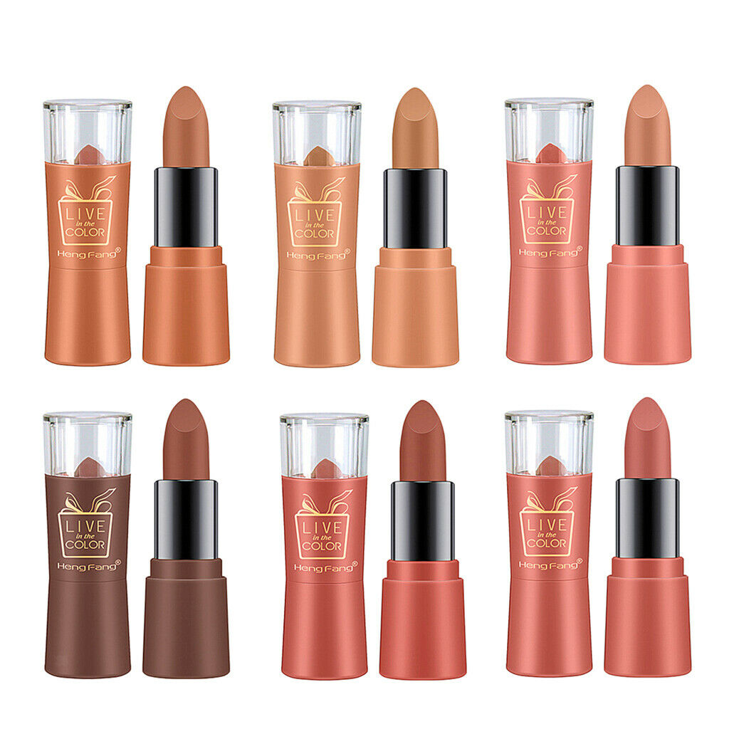 Pack of 6 Non-stick Cup Lipsticks Long Wearing Lip Sticks Lip Color Balm