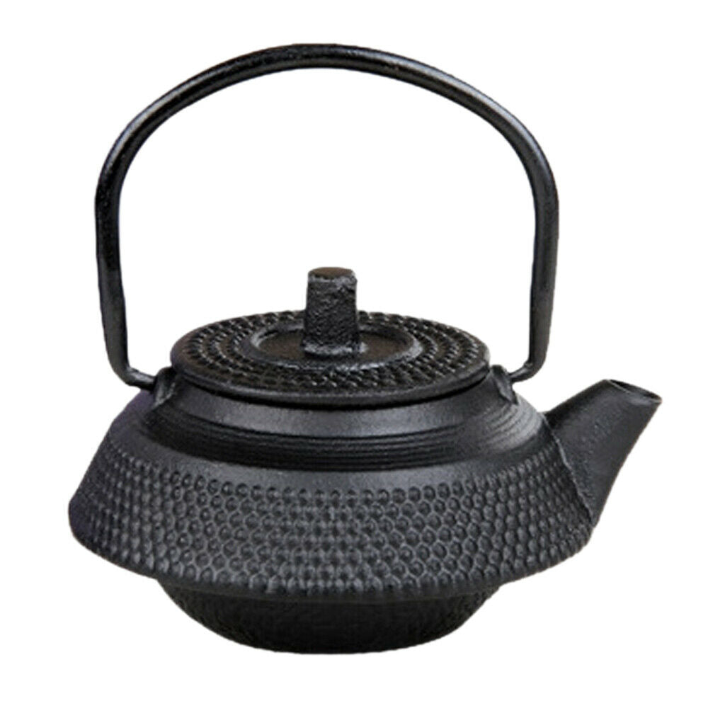 2pcs Retro Teapot Japanese Style Tetsubin Collectable Tea Pot 50ml Black