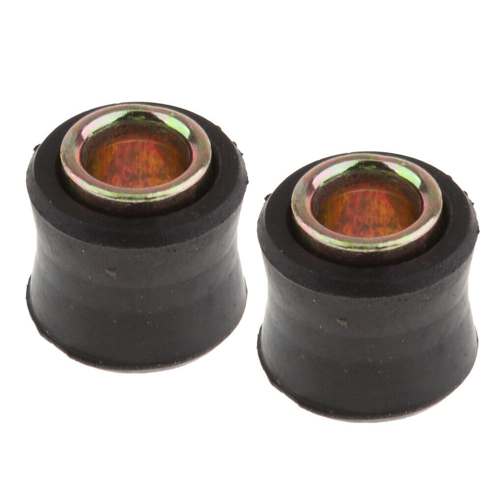 2x Black Motorcycle Shock Absorber Bushing Made Of Rubber And Metal, Replacement
