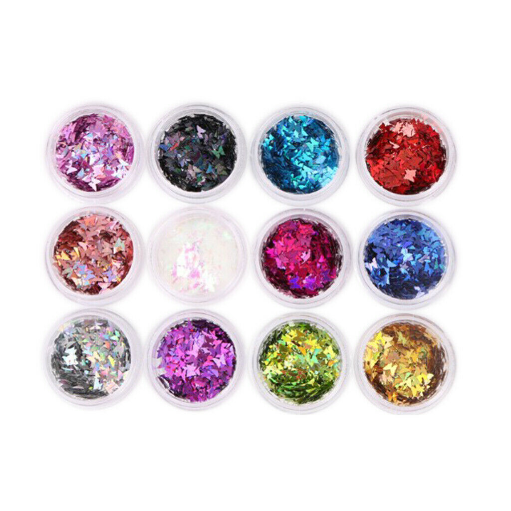 24 Mixed Colors Charms Nail Sequins Long Lasting Nail Art Manicure Ornaments