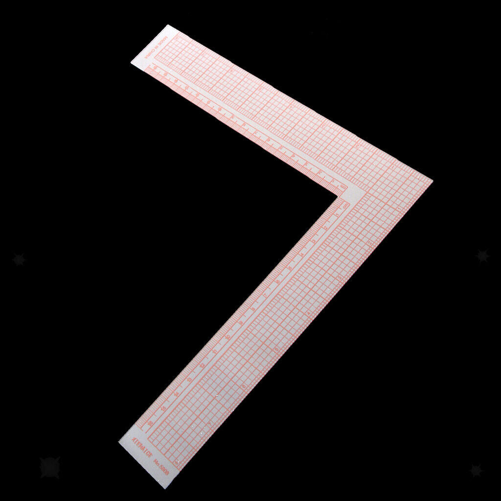 Plastic L-Square Ruler Inch and Metric Ruler Garment Pattern Ruler Craft