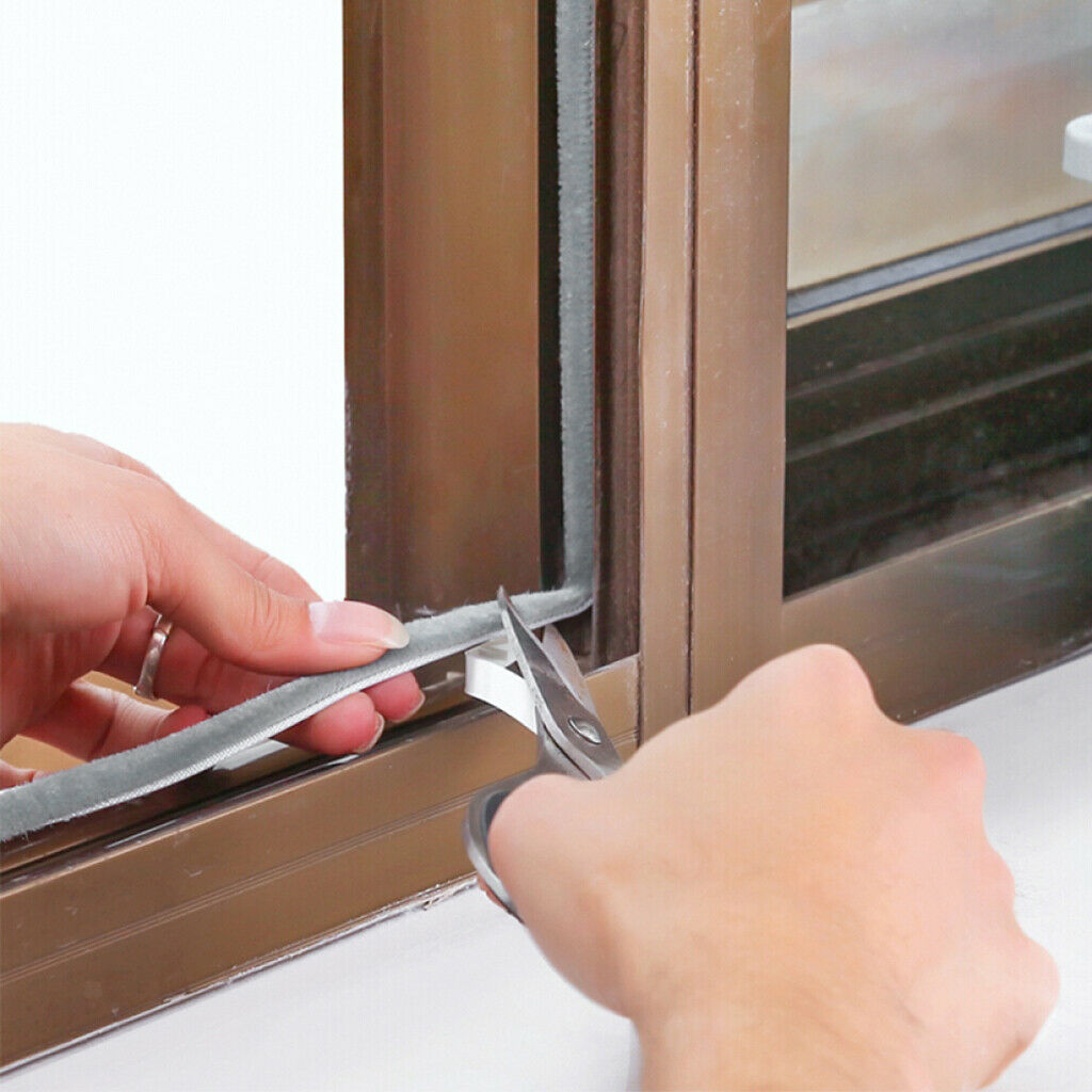 10M Self Adhesive Draught Excluder Brush Window Door Seal Tape Strip-9x5mm