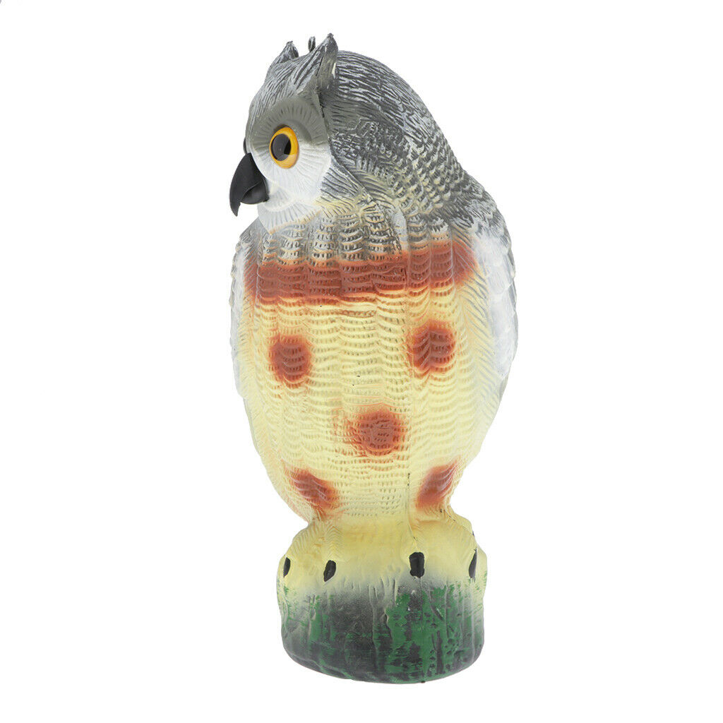 Plastic Owl Decoy Weed Pest Control Bird Scarer Garden Repeller Scarecrow D