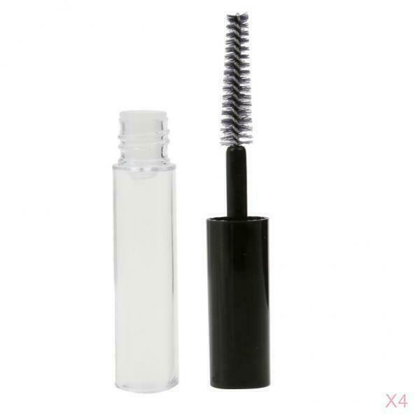 Packs 4 Empty Mascara Tubes & Brushes 4ml Refillable Vials Container Bottles for