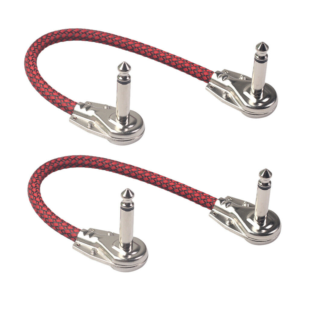2-part Guitar Patch Cords Right Angle 1/4 Inch Plugs, Guitar Effects Pedal