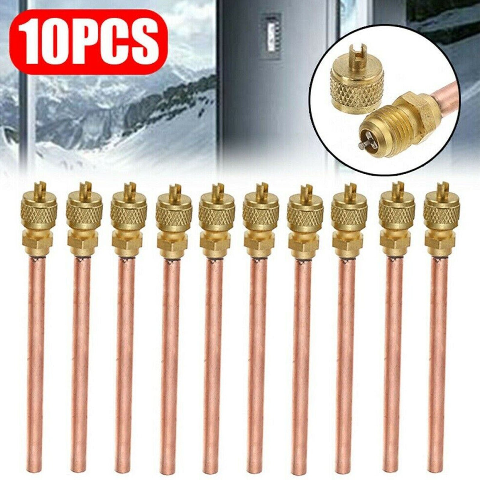 10pcs Refrigeration Access Valve Air Conditioning Filler Pipe Piping Car