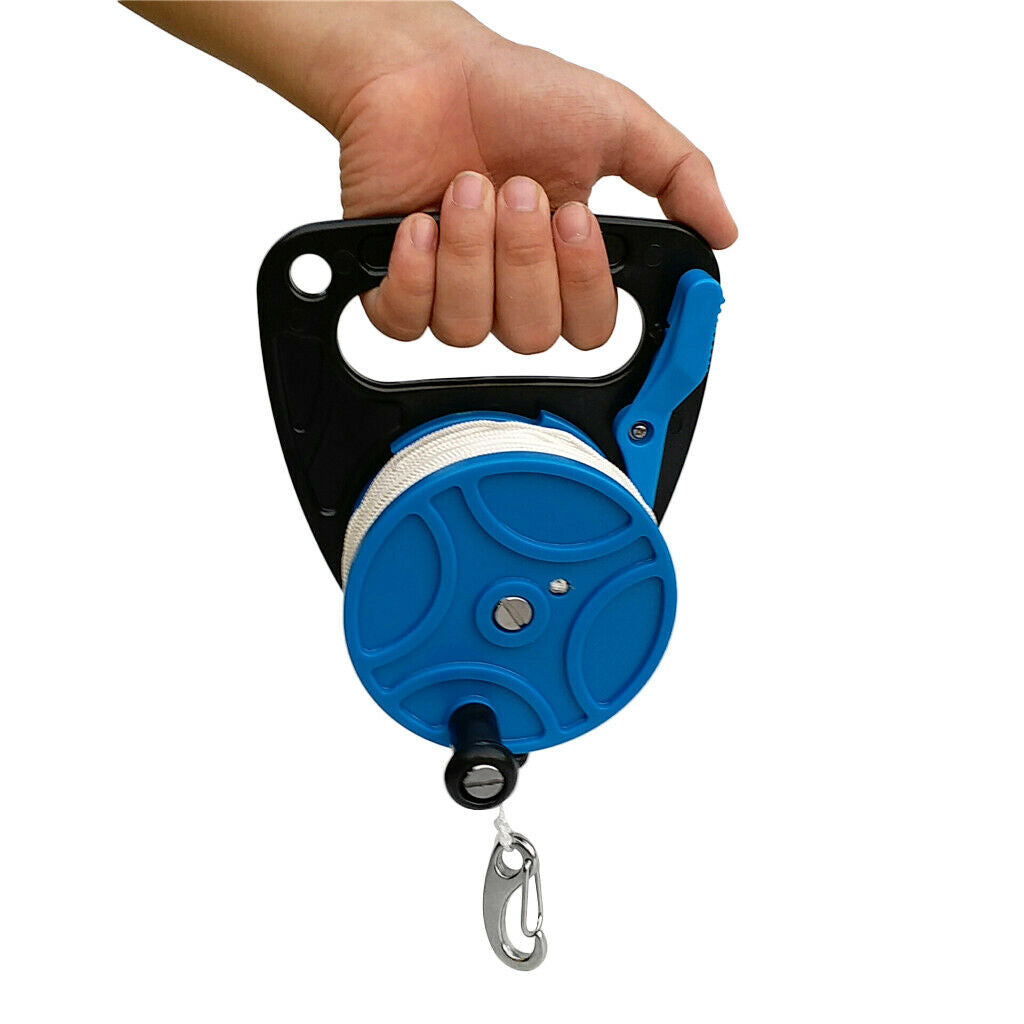 Underwater Scuba Diving Dive Wreck Cave Reel with Handle 83m Line Snap Hook