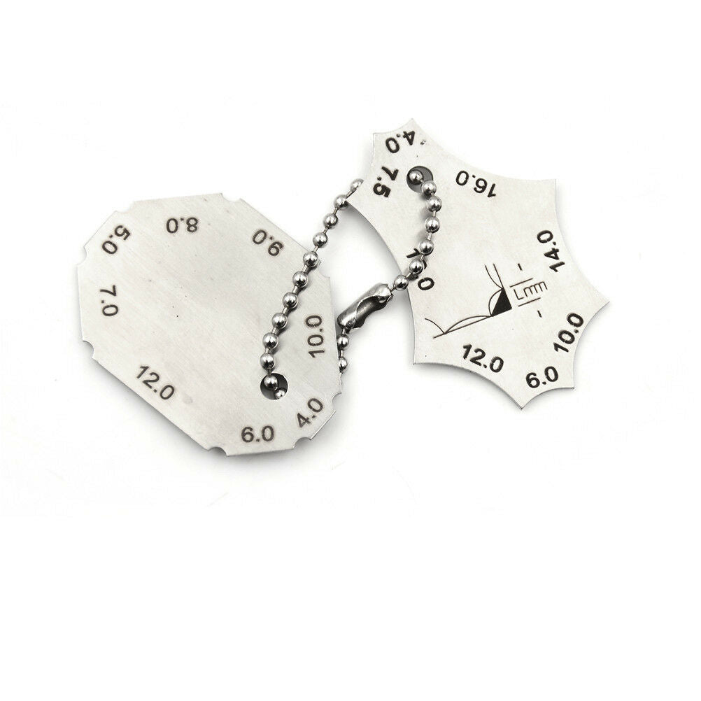 2pcs Stainless Steel Welding Gauge Key Pocket Gage Inspection Ruler tool WLB WF