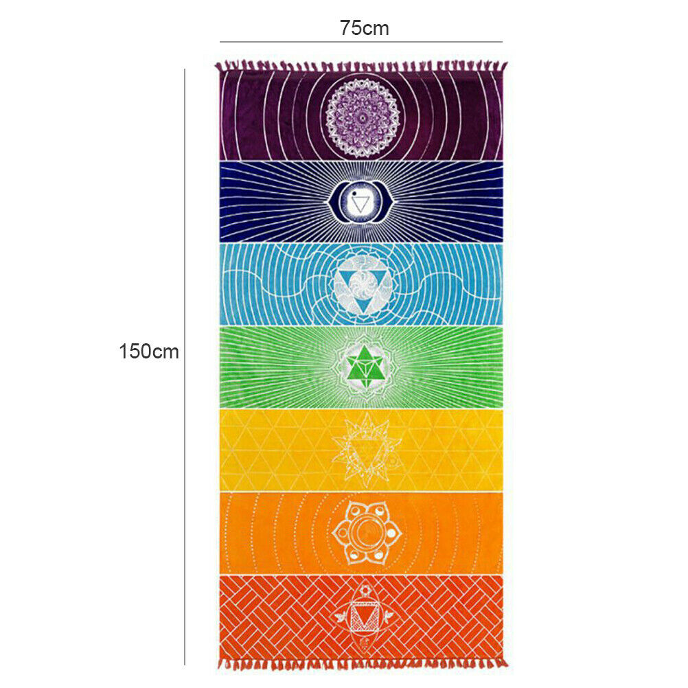 Colorful Polyester Yoga Mat Rainbow Beach Towel Multicolored Turkish Bath Towel