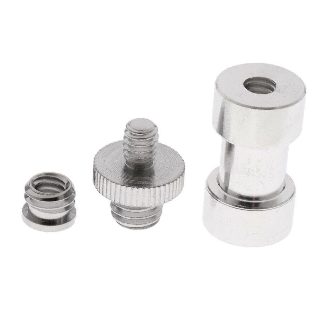 3 Pieces 1/4" 3/8" Metal Threaded Umbrella Spigot Screw Converter Adapter for