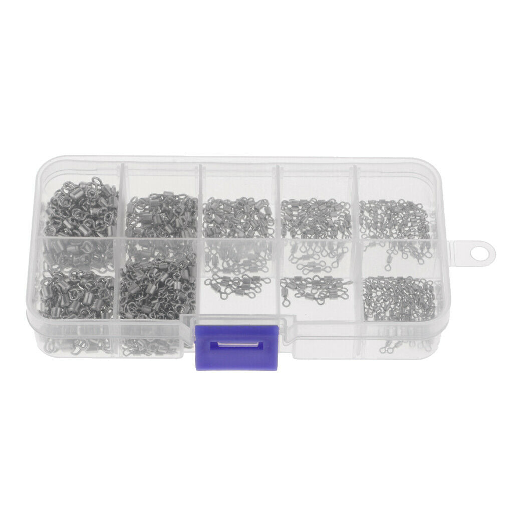 500 Pcs Fishing Swivels Rolling Swivels Connector Ball Bearing Solid Rings