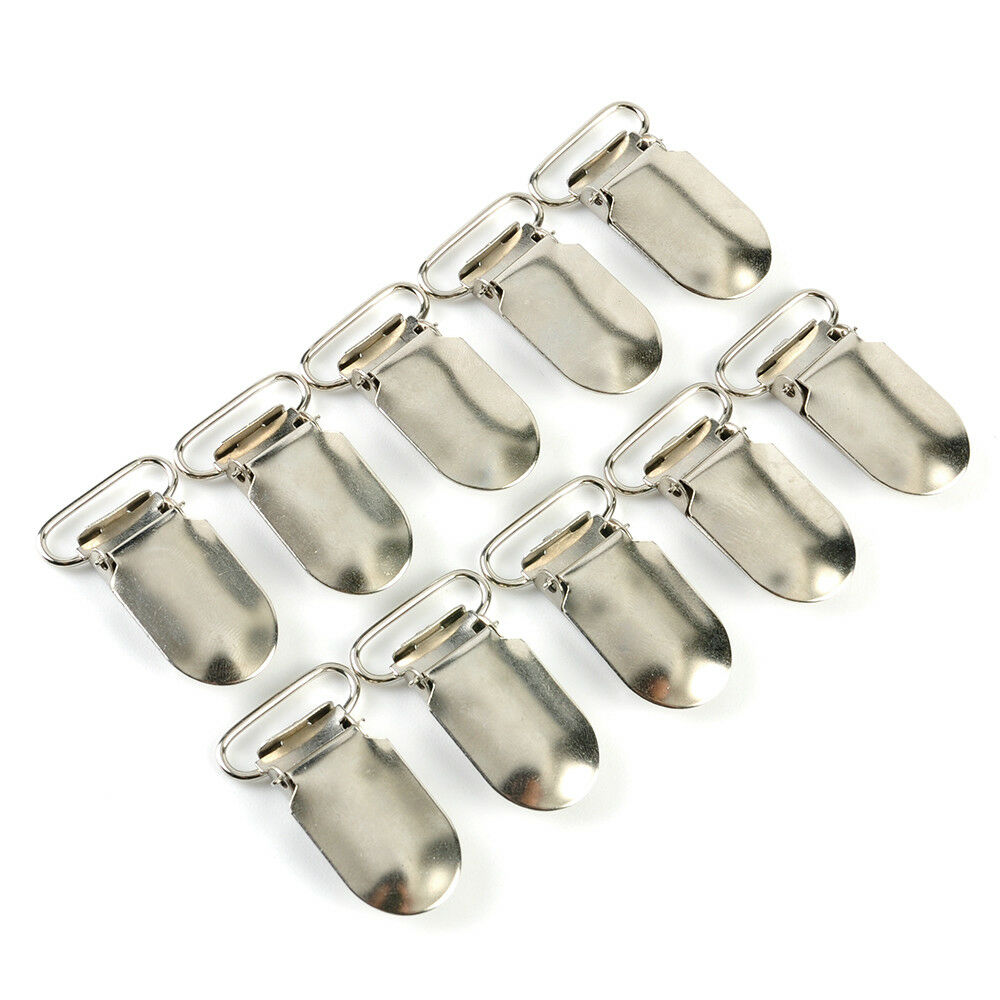 10x Metal Clips Insert Baby Pacifier Dummy Holders Pacifier Suspender Hook