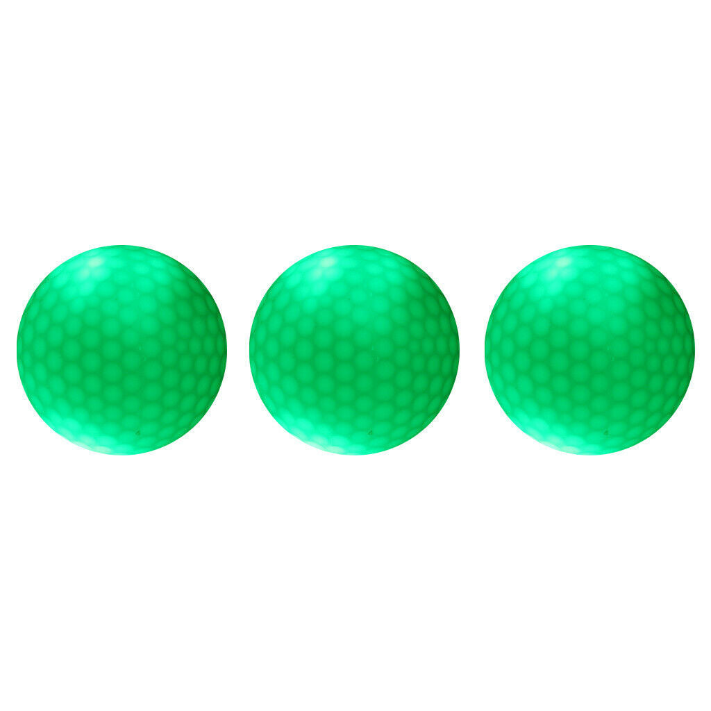 3x Night Golf Balls Green LED Golf Balls Perfect For Night Golf And