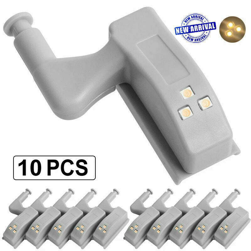 10PCS Cabinet Hinge LED Sensor Light For Wardrobe Cupboard Kitchen Door Closet