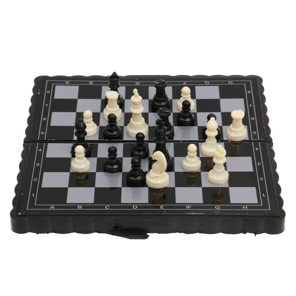 Portable Magnetic Chess Checkers Chessman for Children Board Game Toys
