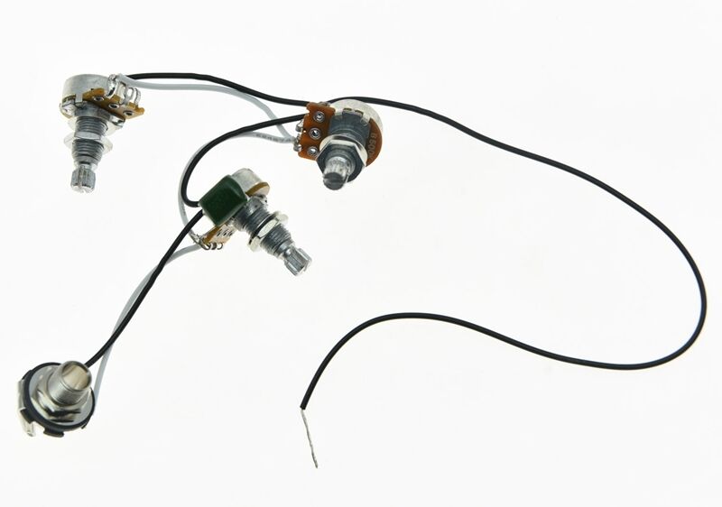 Bass Prewired Wiring Harness Alpha 500K Mini Pots 2V1T 1 Socket for JB Jazz Bass