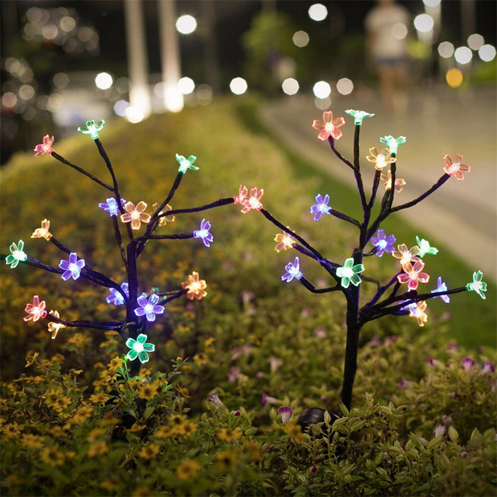 Landscape LED Sakura Stake Solar Power Garden Light Solar Stick Lights