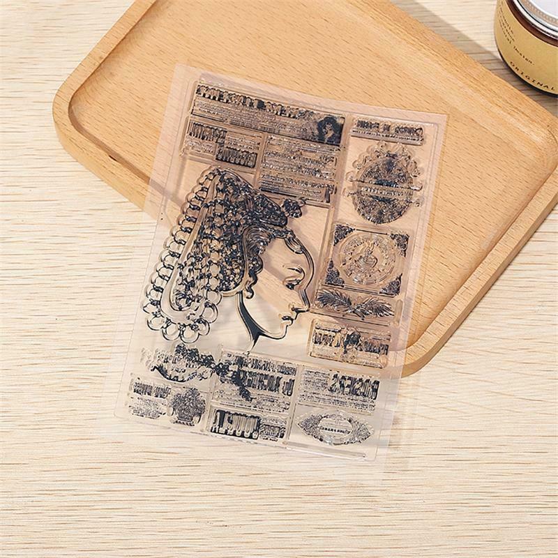 Lady Label Silicone Clear Seal Stamp DIY Scrapbooking Emboss Photo Album Decor