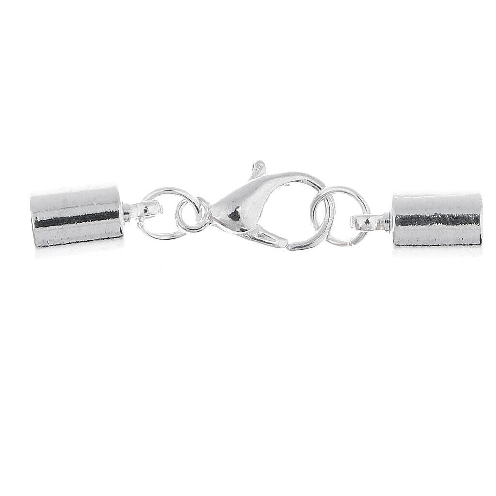10pcs Cord End Caps with Lobster Clasp for Leather Cord Bracelet Necklace