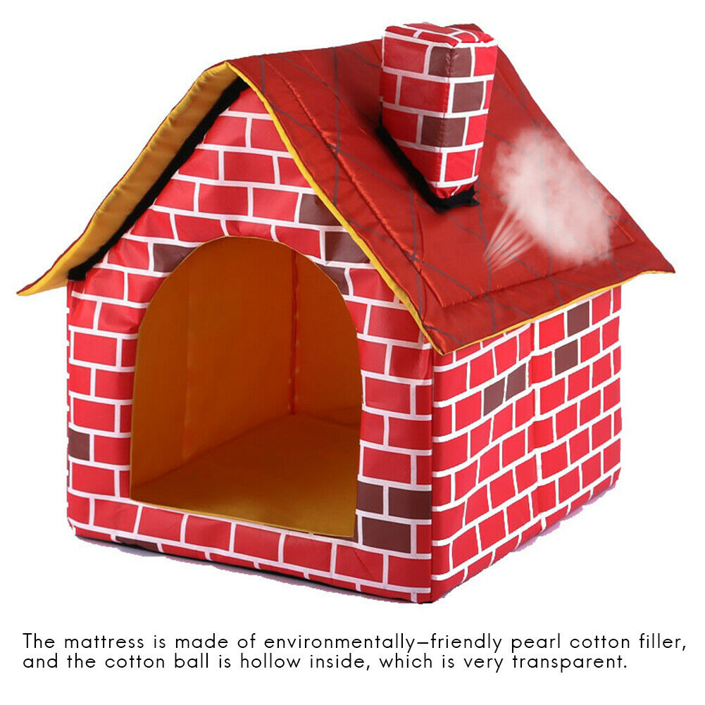 Portable Cat Puppy Home Red Brick Pet Dog House Warm And Cozy Cat Bed Dog House