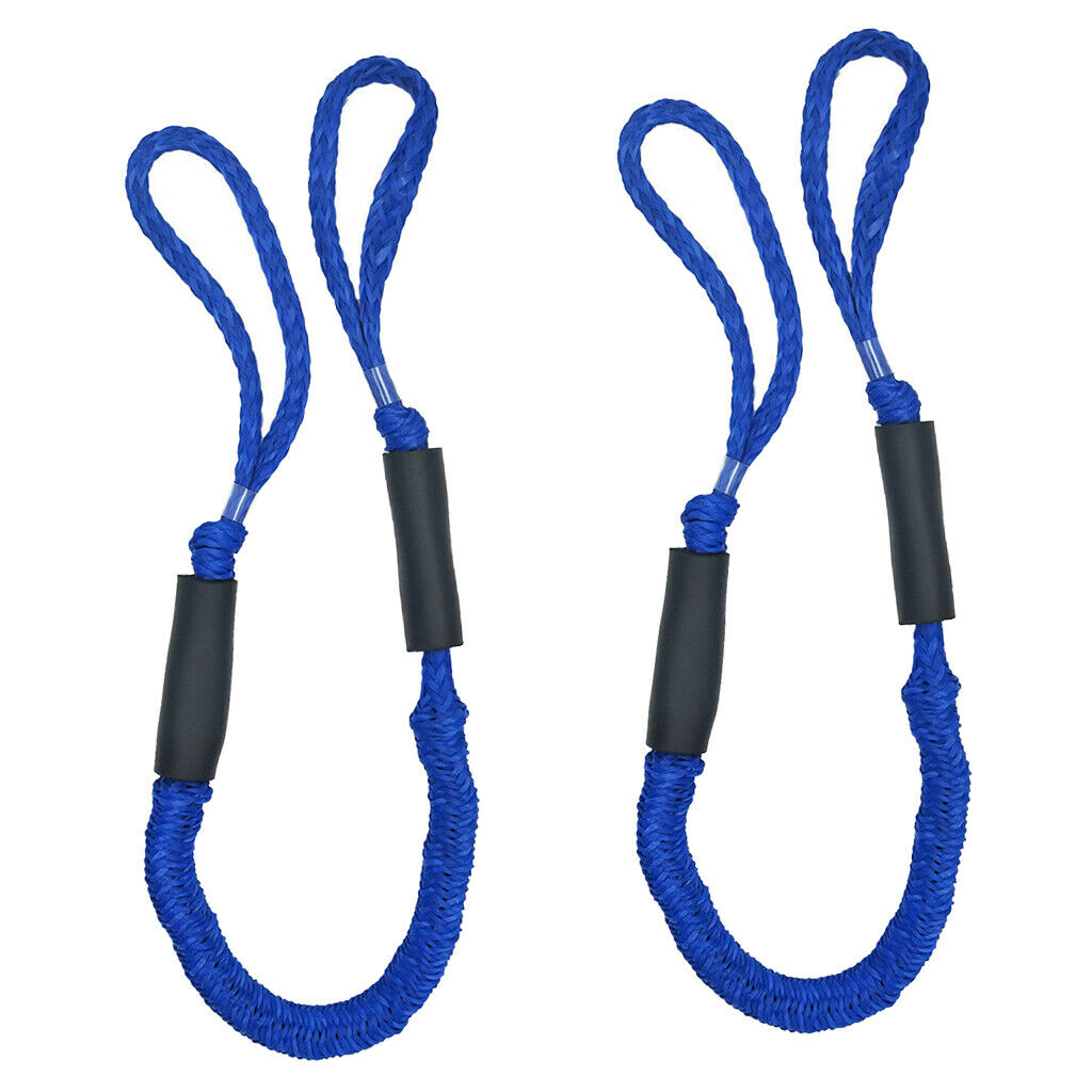 2 Pack Bungee Dock 4 ft for Boat Jet Ski PWC Kayaks Anchors Tie Down Blue