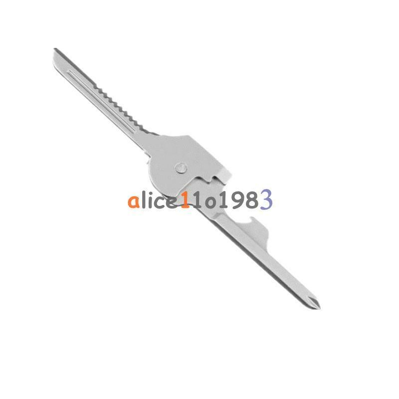 6-in-1 Utili Key Tool Keyring Keychain Multifunction Stainless Steel Key AL