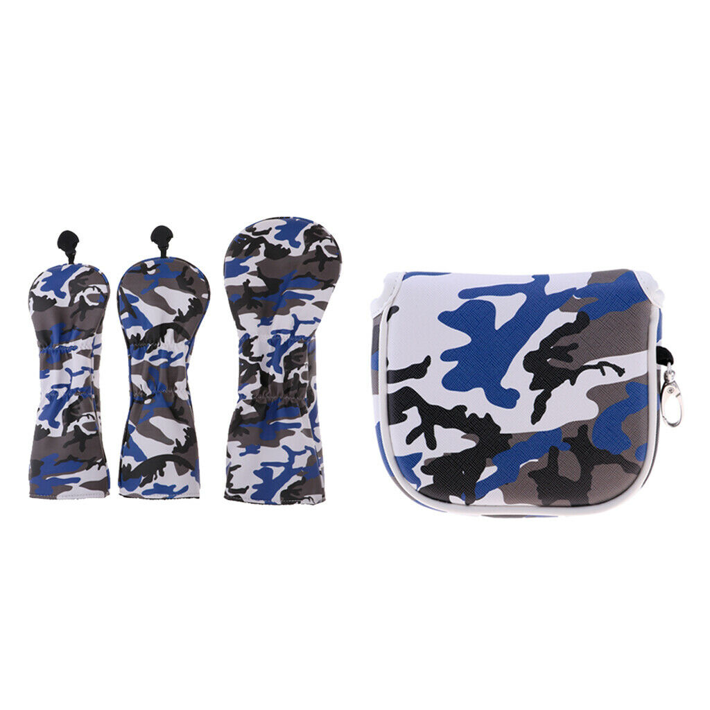 3pcs Waterproof Premium PU Golf Headcover No. 1 3 5 Wood Driver Protector Set