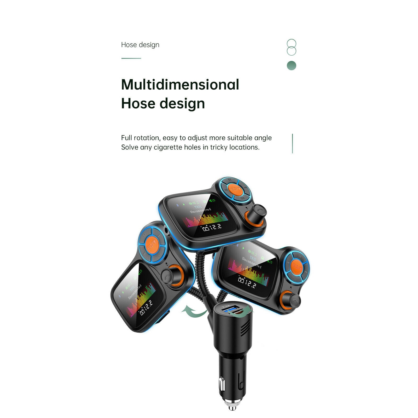 Wireless Bluetooth FM Transmitter Car MP3 Player AUX Audio Receiver QC3.0
