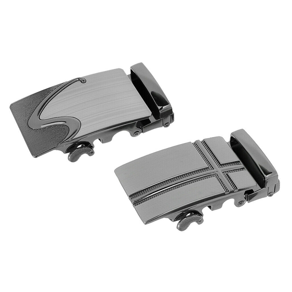 2 Pieces Alloy Ratchet Belt Buckle Automatic Slide Buckle Fit 35mm Belt