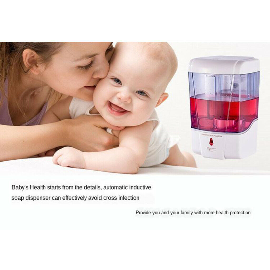2x Automatic Liquid Soap Dispenser Wall Mounted w/Infrared Sensor Non-Drip