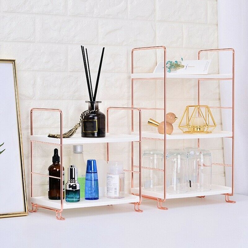 Stackable Kitchen Shelf Desktop Iron Shelf Multifunctional Bathroom Kitchen E1G8