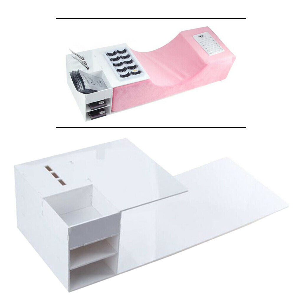 White Acrylic Eyelash Extension Organizer Storage Pillow Shelf for Salon Makeup