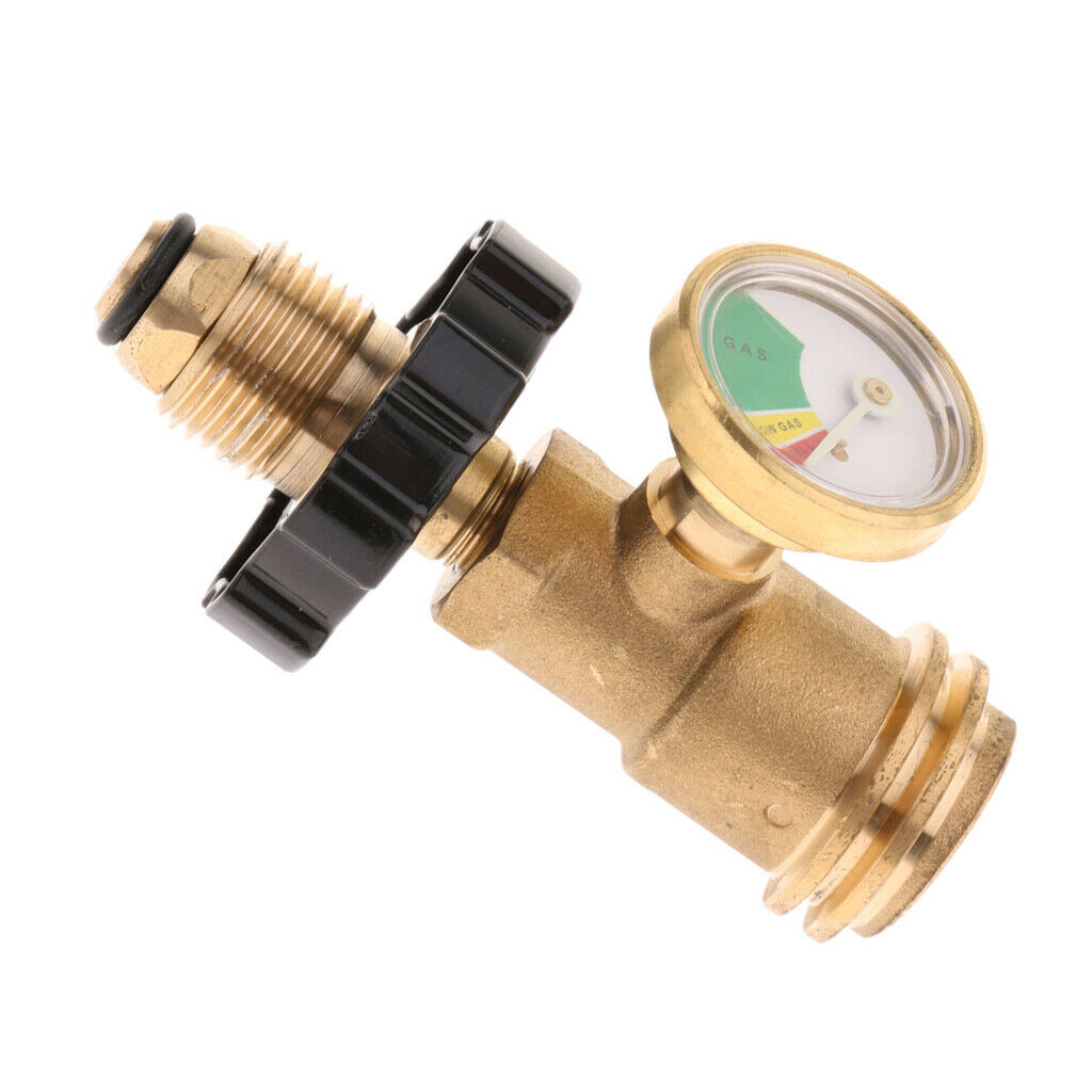 Heavy Duty Propane Tank Pressure Level Meter Gauge Gas Fuel Grill BBQ Adapter