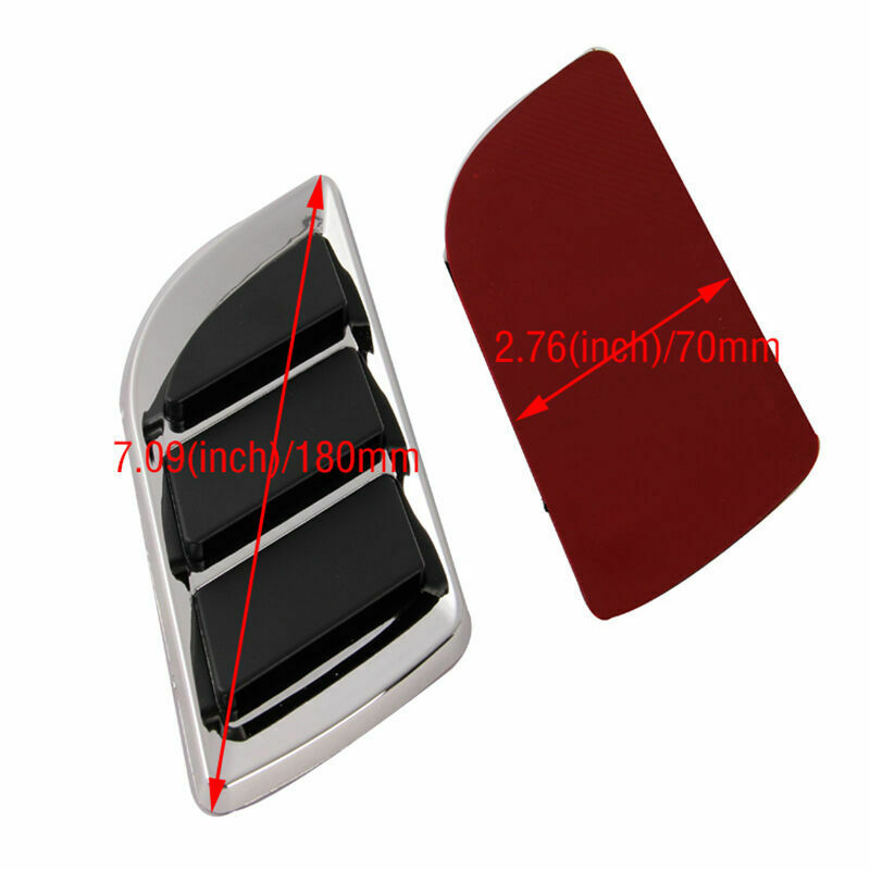 2x Universal Car Decorative Air Flow Intake Scoop Bonnet Side Fender Vents Black