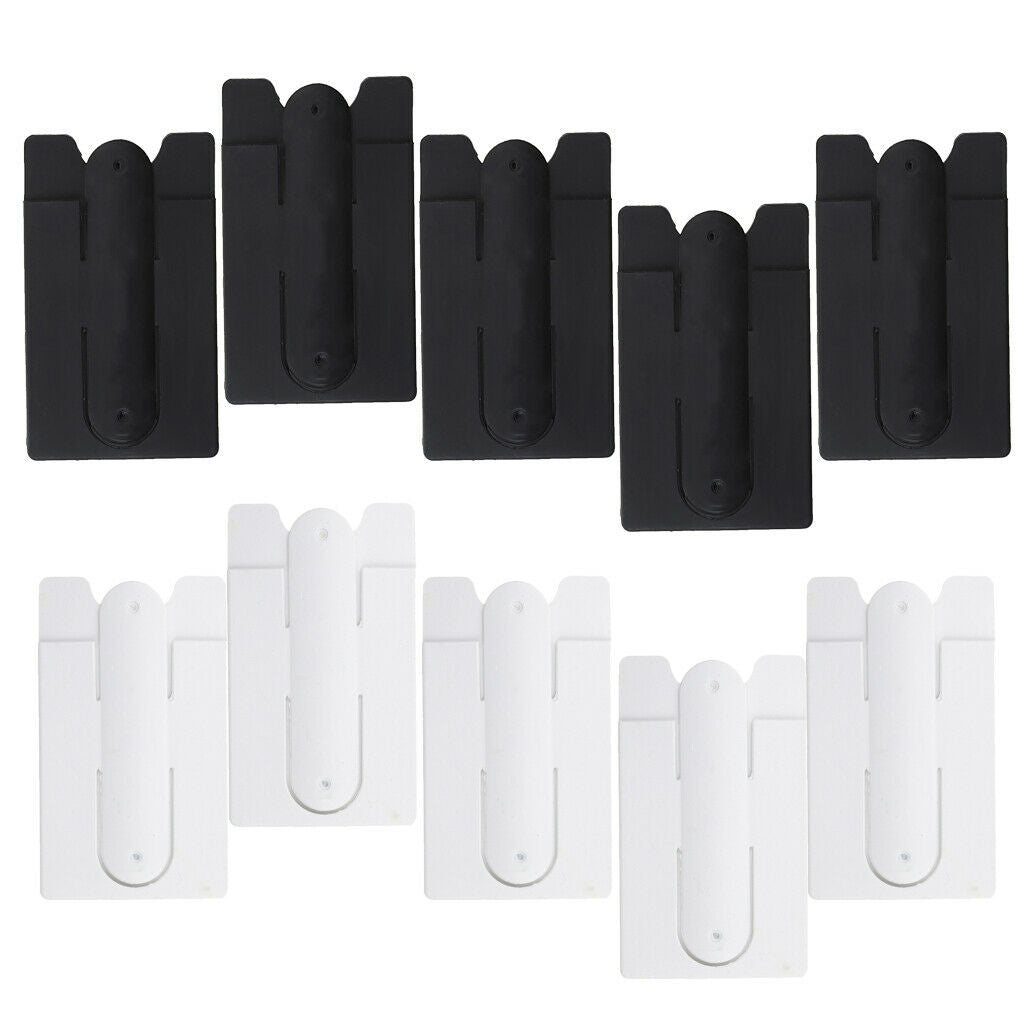 10 Pieces Silicone Cell Phone Back Adhesive & Credit Card Pouch Holder Stand