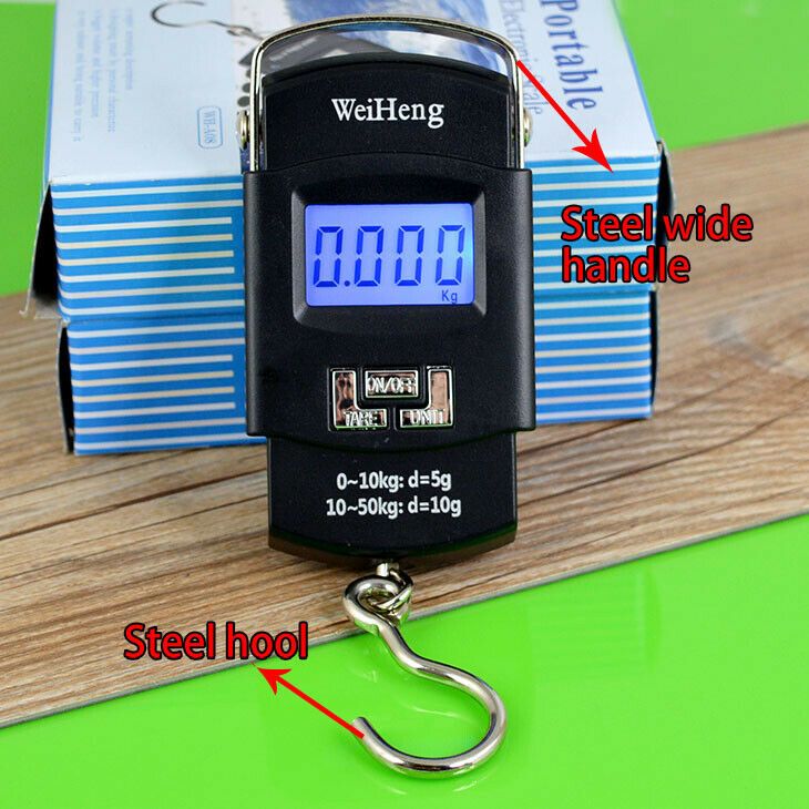 Portable 50kg 10g Hanging LCD Digital Luggage Electronic Hook Pocket Scale