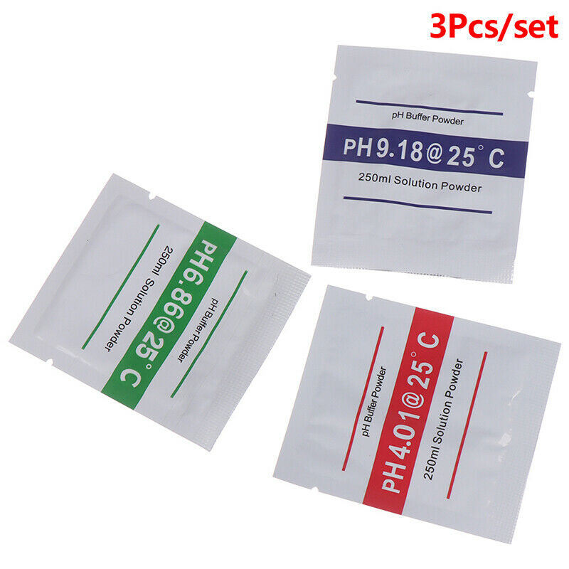 3Pcs PH Buffer Measure Calibration Solution ph4.00/ 6.86 /9.18 Calibration Poi W