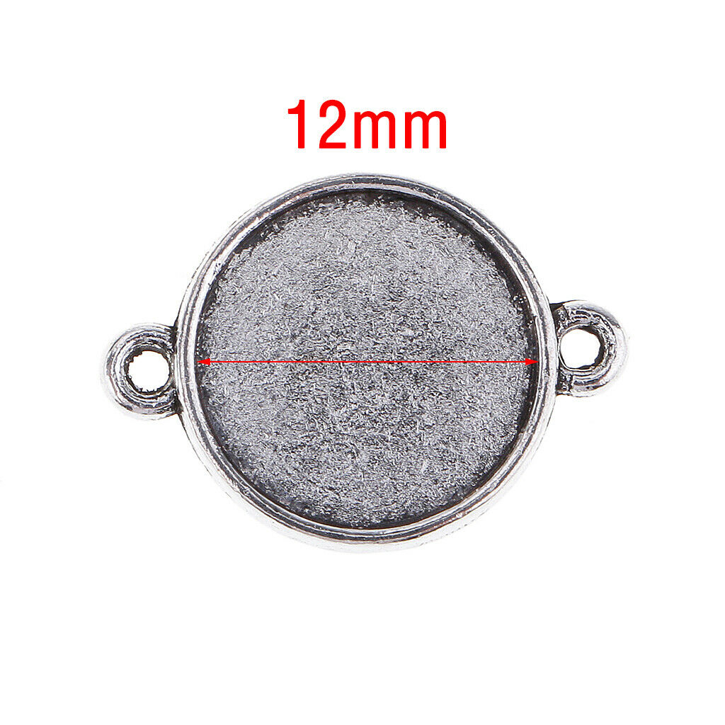 50x Double Bail Blank Cabochon Connector Setting Base DIY Necklace Findings