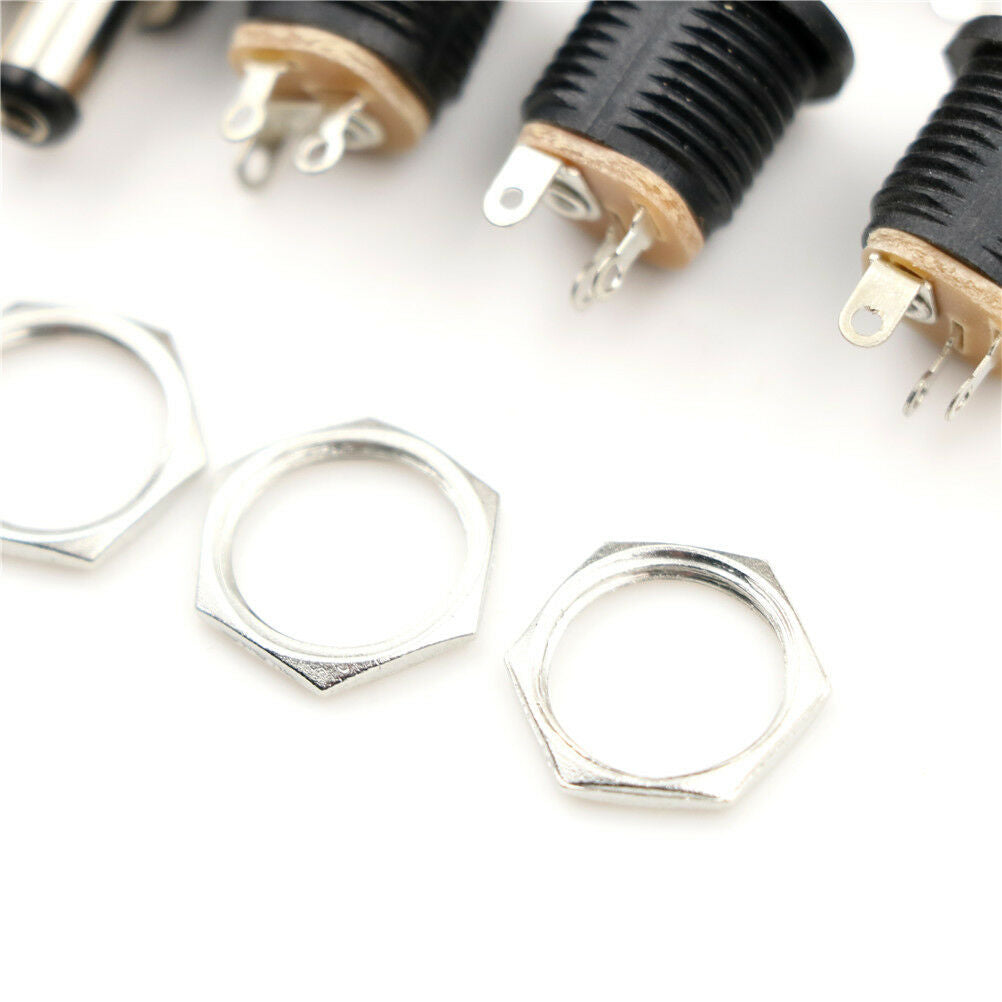 5 Pcs 5.5mm x 2.1mm Male DC Power Plug Connector Screw Lock Female Panel.SoY1