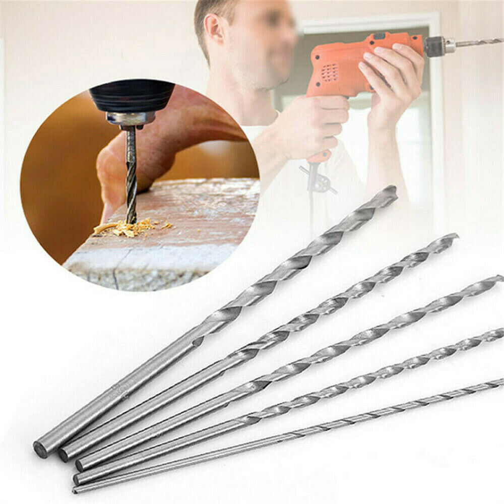 5Pcs/Set NewExtra Long High Speed Steel Twist Drill Bits Wood Drilling Tool 16CM