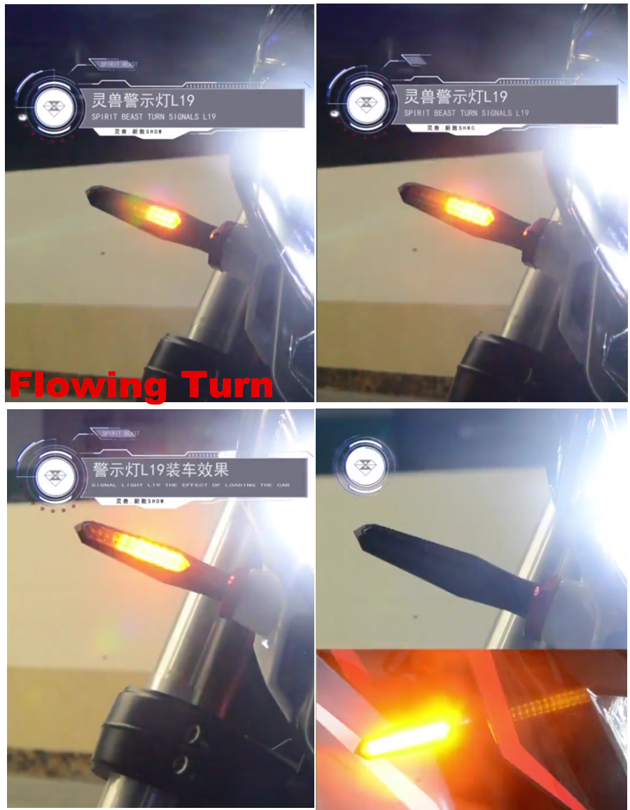 12 LED flowing turn signal motorbike warning light flow indicator spirit beast