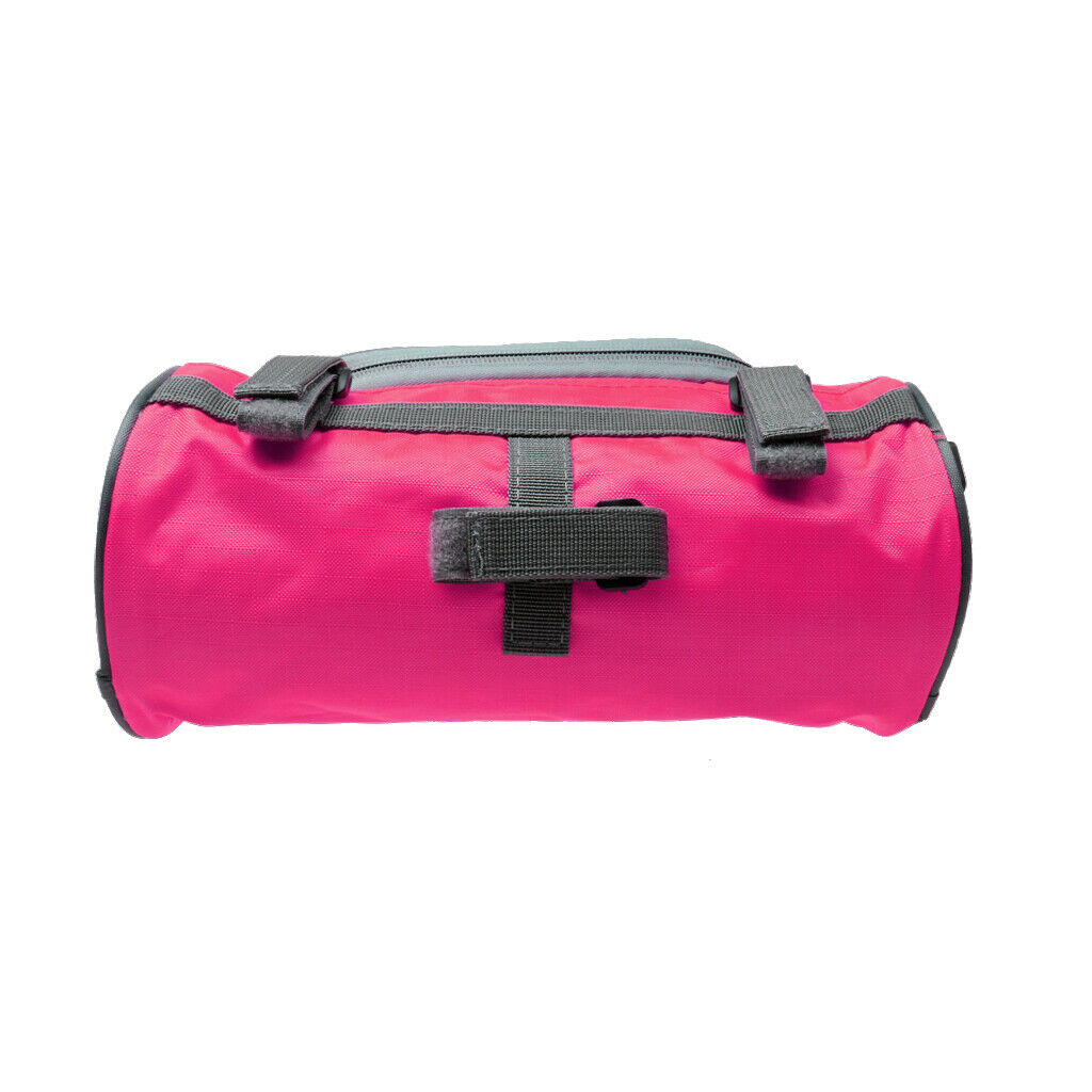 Bicycle Mobile Phone Pouch Handlebar Bag with Touch Screen Round Pink