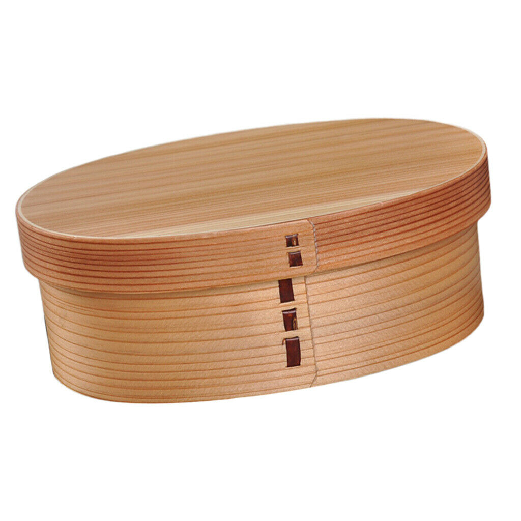Natural Wood Lunch Box Food Appetizer Container Portable Japanese Style