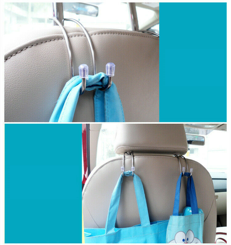 2Pcs Car Seat Headrest Hanger Bag Hook Holder for Bag Storage Auto Fastener Clip